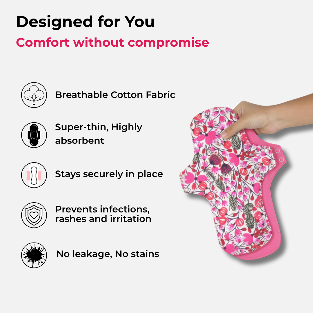 Stonesoup Petals Mandya Pad (Classic) – Reusable Cloth Pad for Medium Flow