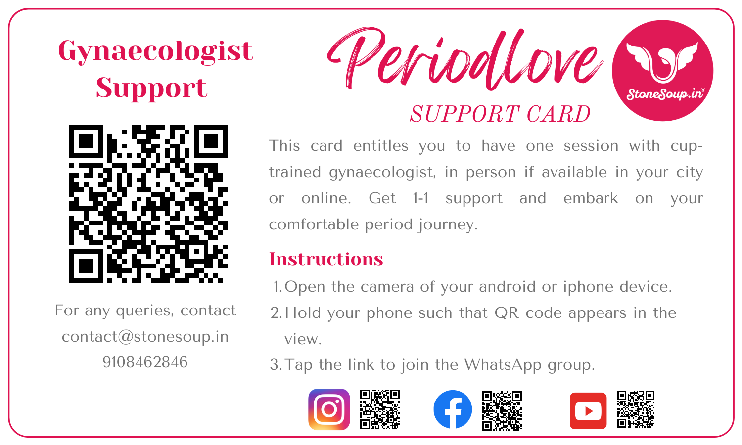 PeriodLove Gynecologist support card