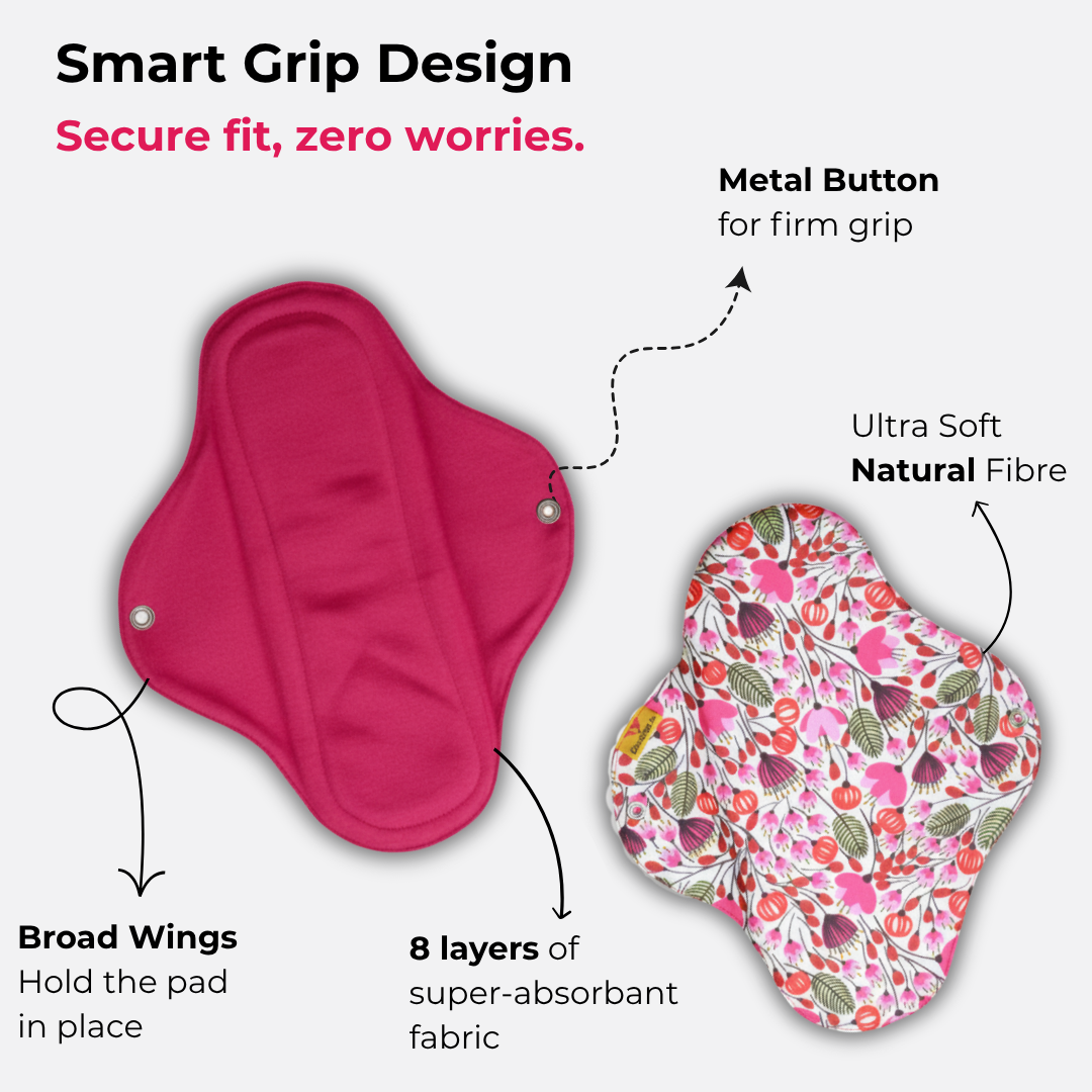 Stonesoup Petals Mandya Pad (Classic) – Reusable Cloth Pad for Medium Flow