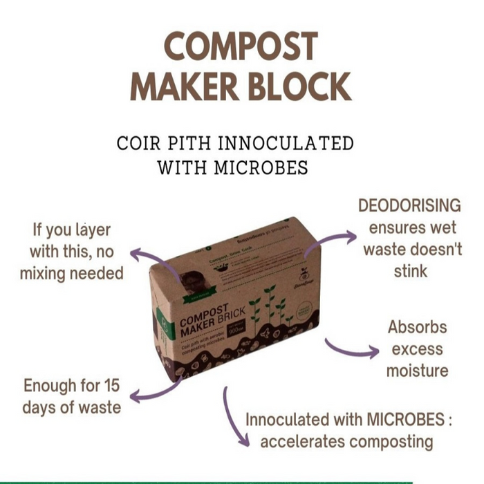 Compost Maker Brick [Aerobic Composting] : 900 gms