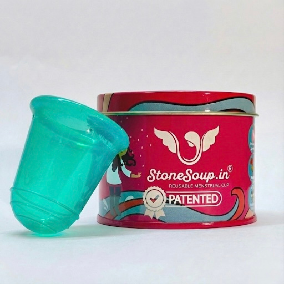 Teal/Blue Menstrual Cup (Medium) – Reusable Silicone Cup for Medium Flow