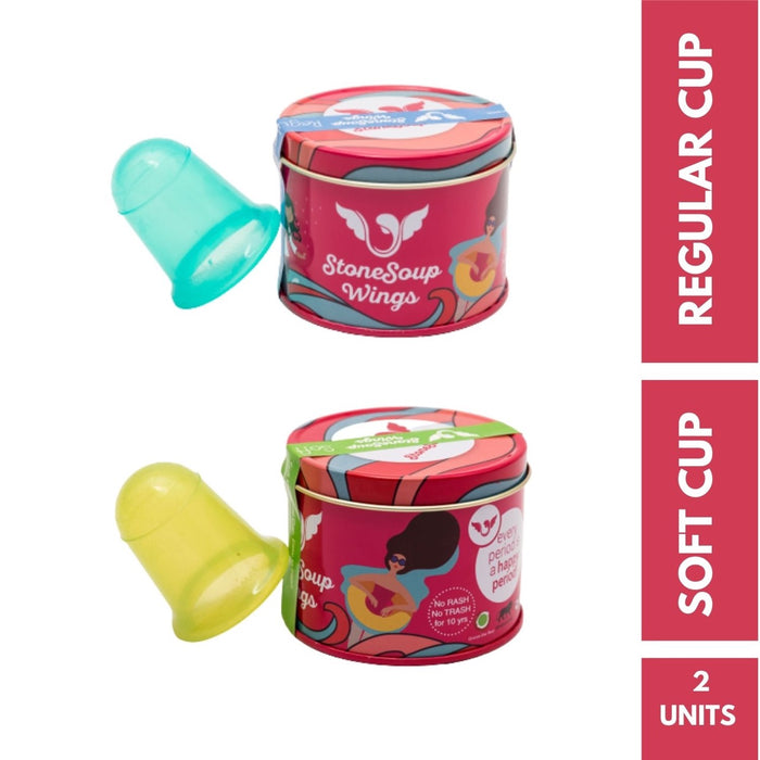 Stonesoup Menstrual Cup Mom and Daughter Combo- Blue and Green Cup