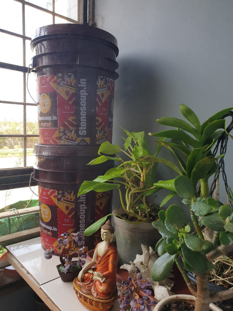 New Stonesoup Te Composter 20ltr Te' No smell, No effort aerobic home composting kit - Stonesoup Shop
