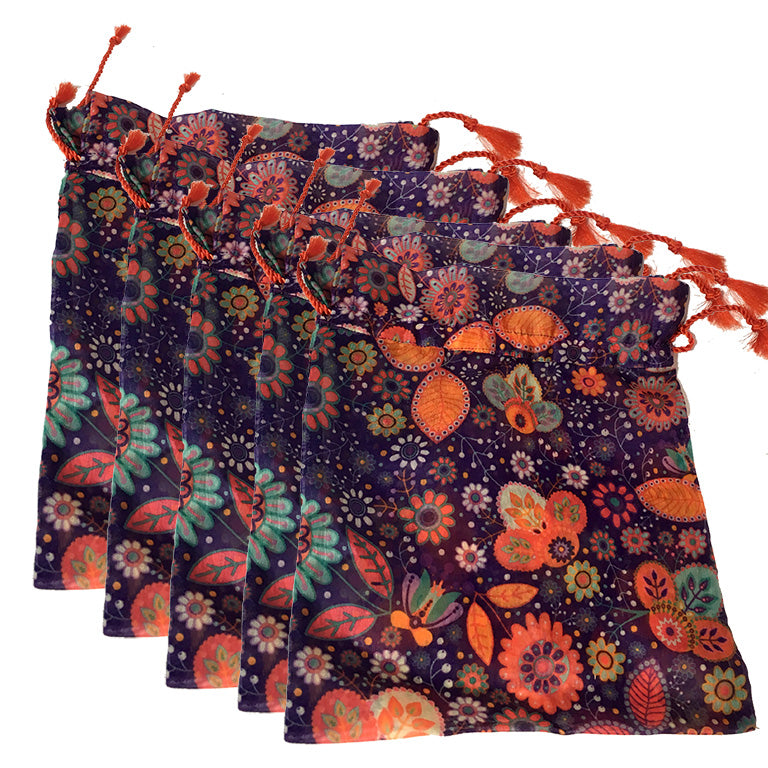 Chanderi Potli Bags /Gift Bags (pack of 5) - Stonesoup Shop