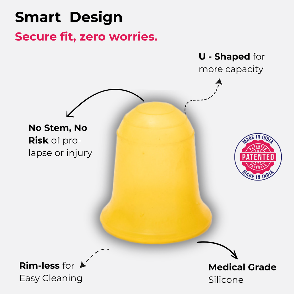 Yellow Menstrual Cup (Firm) – Reusable Silicone Cup for Heavy Flow