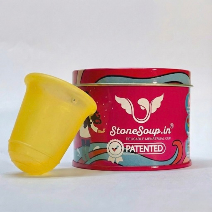 Yellow Menstrual Cup (Firm) – Reusable Silicone Cup for Heavy Flow