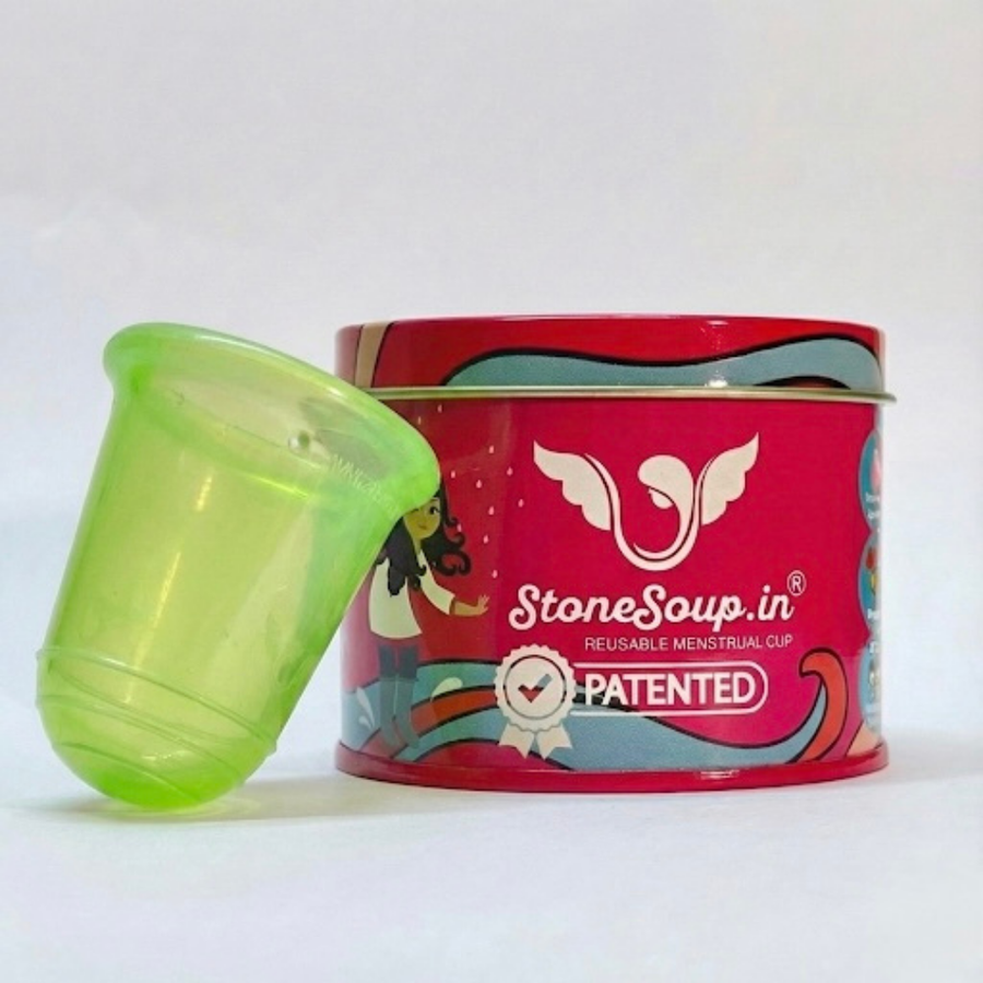 Green Menstrual Cup (Soft) – Reusable Silicone Cup for Medium Flow