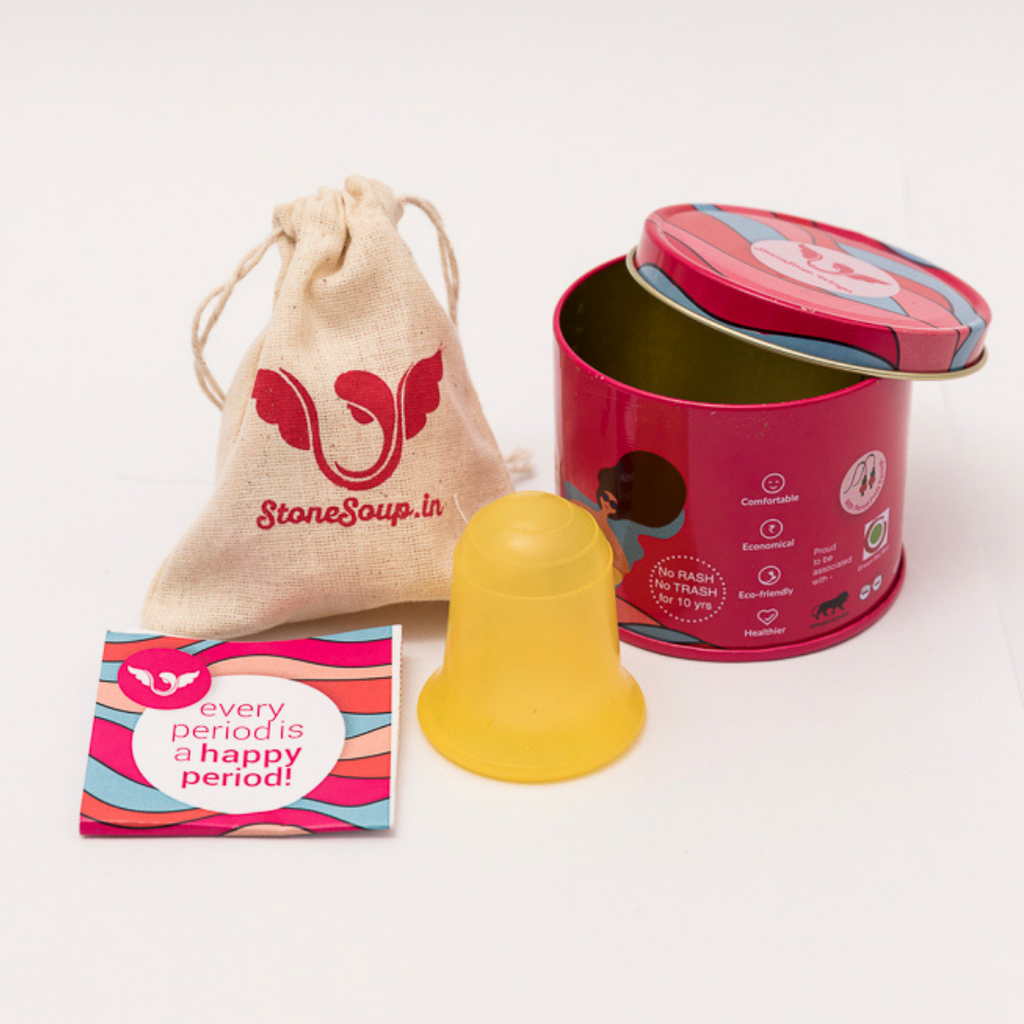 Yellow Menstrual Cup (Firm) – Reusable Silicone Cup for Heavy Flow