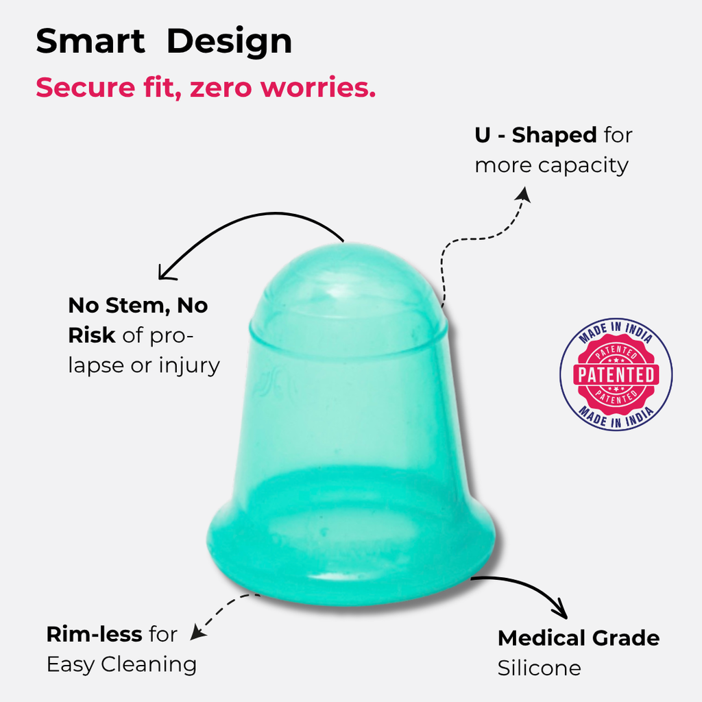 Teal/Blue Menstrual Cup (Medium) – Reusable Silicone Cup for Medium Flow