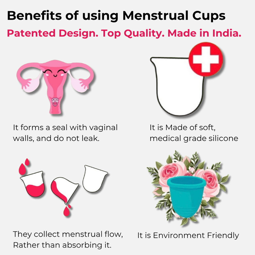 Teal/Blue Menstrual Cup (Medium) – Reusable Silicone Cup for Medium Flow