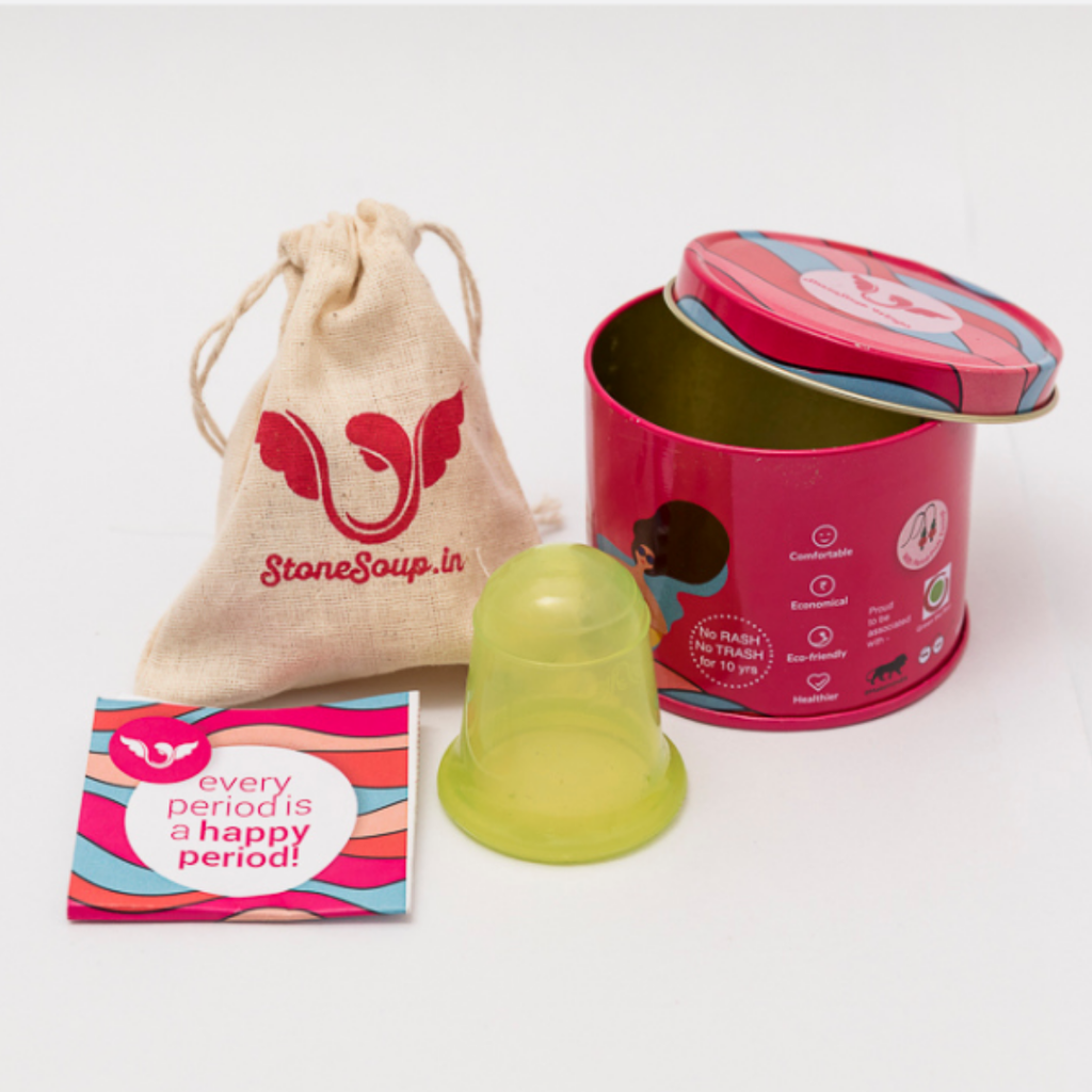 Green Menstrual Cup (Soft) – Reusable Silicone Cup for Medium Flow