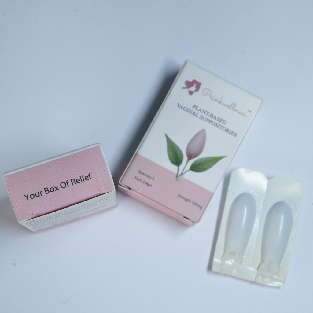 PrinkWellness Menstrual Pain Relief Vaginal Suppositories – Clinically Validated, Plant-Based, 1 Pack (2 Suppositories)