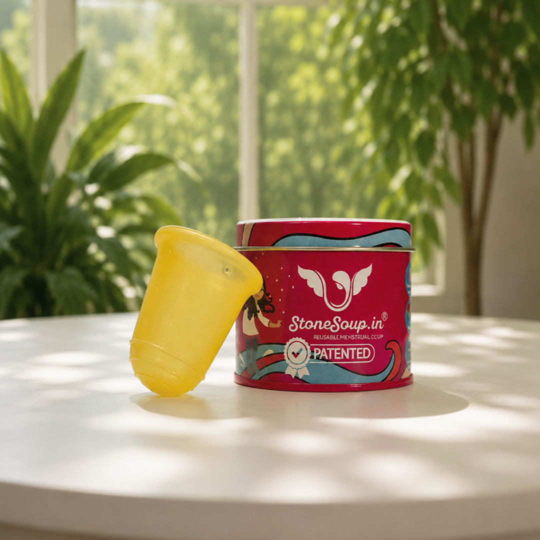 Yellow Menstrual Cup (Firm) – Reusable Silicone Cup for Heavy Flow