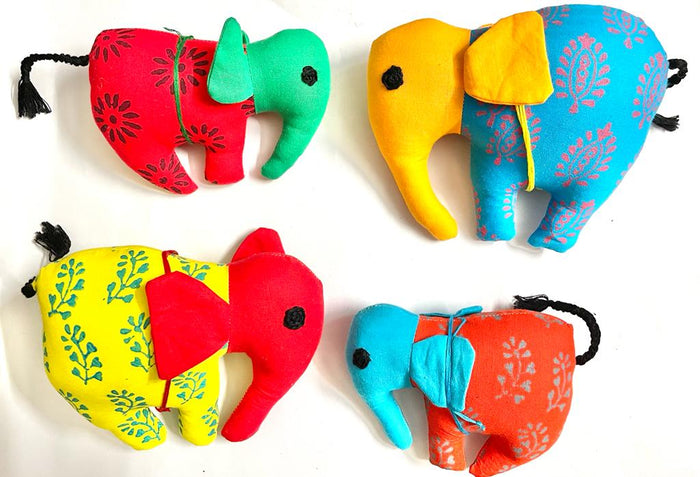 Eco-friendly Stuffed Cotton fabric plush toy elephant 4 sizes