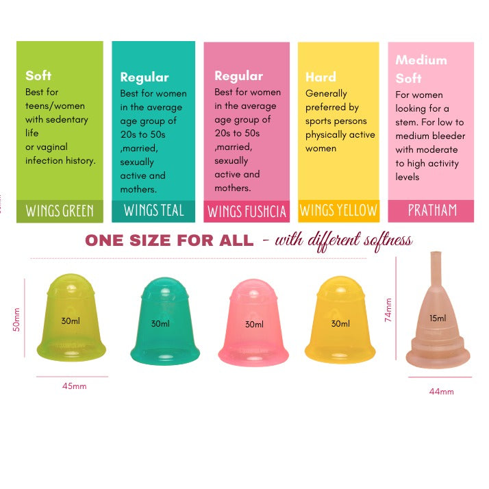 Cup and Pad Combo: Soft Menstrual Cup with 2 Cloth Panty Liners - Stonesoup Shop