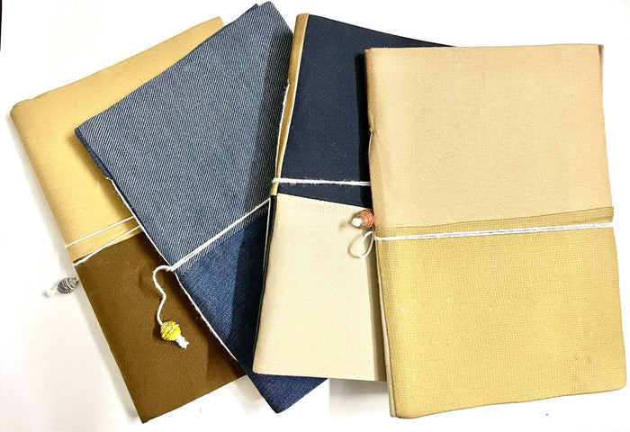 Denim Tie Notebook made from waste from garment industry