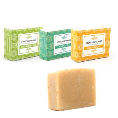 Raksha Bandhan Green Gift for Behen / Bhai: Body Soaps Combo