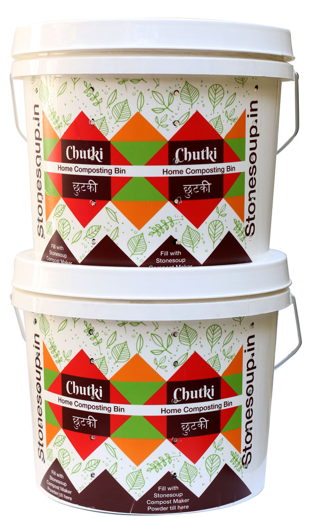 New Chutki Stackable aerobic home composting Kit- Double